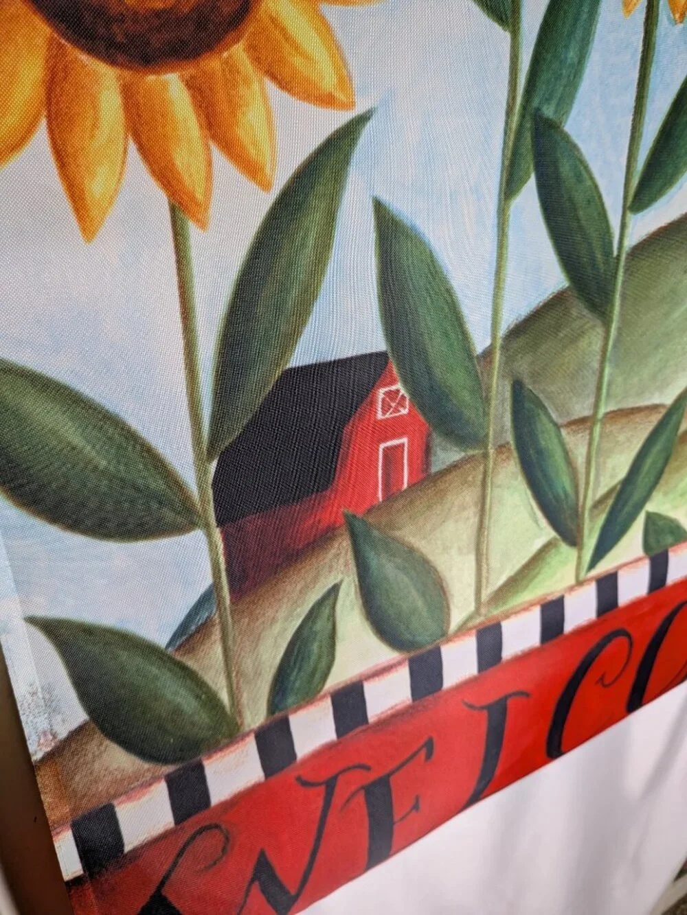 Jetmax Autumn Barn Sunflowers Country Welcome House Flag 38